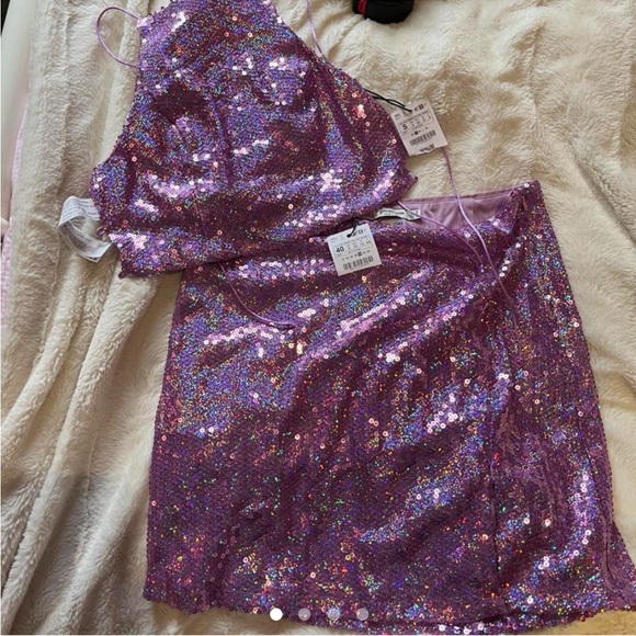 stradivarius Other - *SOLD* Matching pink/purple sequin set!! (BNWT)